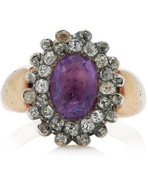 Stephanie Windsor Georgian Amethyst And Diamond Ring - Metallic