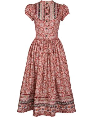 Lena Hoschek Gretl Cotton Midi Dress - Red