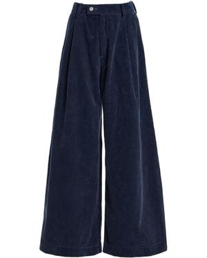Moussy Kinston Low-Rise Flared Pants - Blue