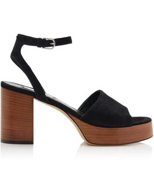 TOTEME Suede Platform Sandals - Black