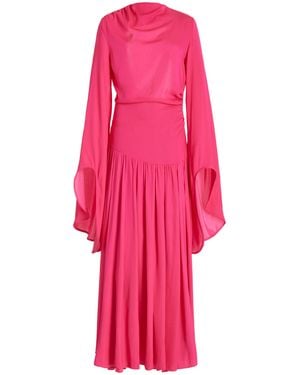 Siedres Dawn Open-back Fluted-sleeve Maxi Dress - Pink