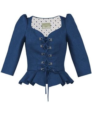 Lena Hoschek Maiden Linen Top - Blue