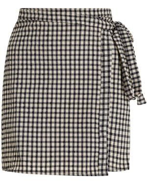 Juillet Exclusive Gingham Wrap Skirt - Black