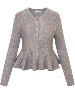 LoveShackFancy Vireya Sparkle Cardigan - Metallic