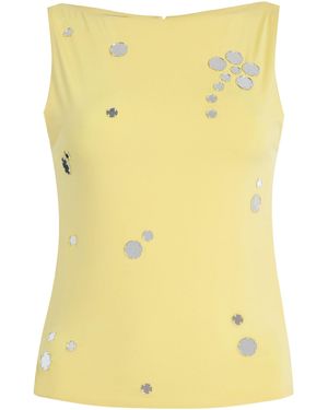 Siedres Exclusive Riviera Zelna Open-Back Jersey Top - Yellow