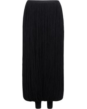 Alaïa Fringed Knit Jogger Trousers - Black