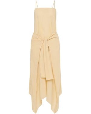 St. Agni Relaxed Cotton-Blend Midi Dress - Natural
