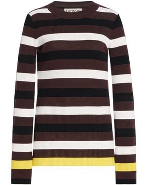 Zankov Cadanet Striped Wool Top - Black