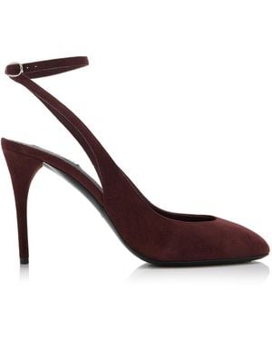 Alaïa Decollete Suede Slingback Pumps - Brown