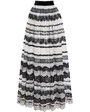 Carolina Herrera Lace-Detailed Maxi Skirt - Gray