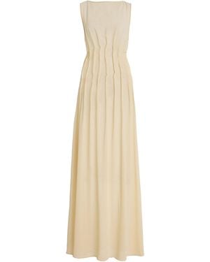 Arcina Ori Audrey Crepe-Georgette Maxi Dress - Natural