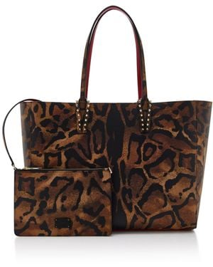 Christian Louboutin Cabata Large Leopard Leather Tote Bag - Brown