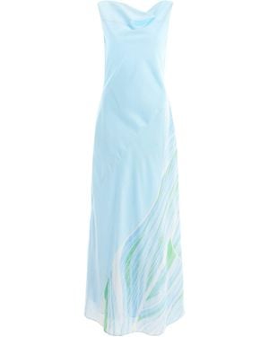 Significant Other Exclusive Juliana Floral Satin Maxi Dress - Blue