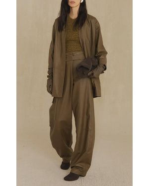 Cortana Lira Leather Coat - Natural