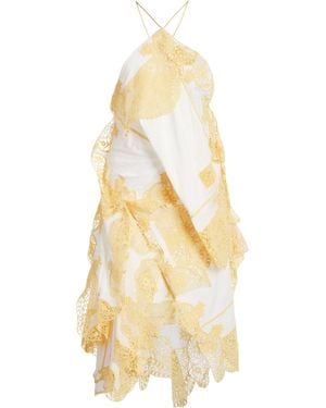 Christopher Esber Embroidered Handkerchief Envelope Scarf Dress - Metallic