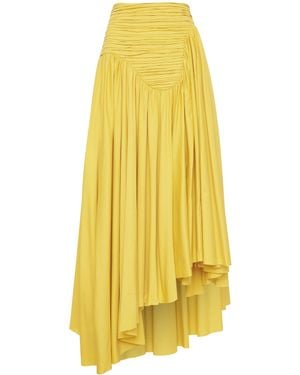 Aje. Jolie Asymmetric Cotton Midi Skirt - Yellow