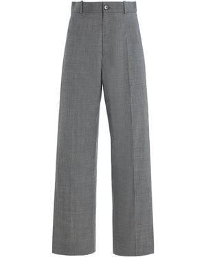 Marie Adam-Leenaerdt Classic Cropped Wool Trousers - Grey