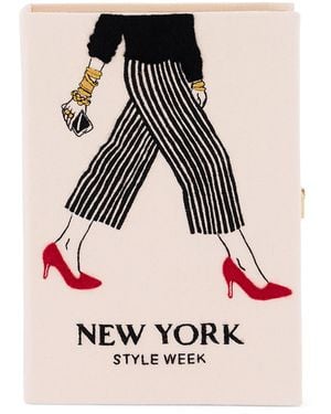 Olympia Le-Tan New York Style Week Velvet Clutch - Pink
