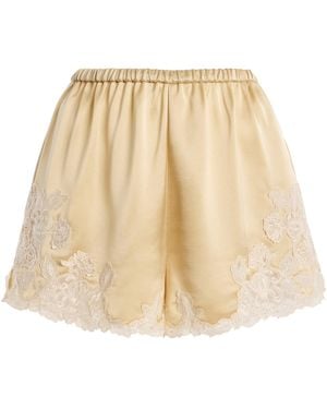 By Malene Birger Eri Lace-Trimmed Satin Shorts - Natural