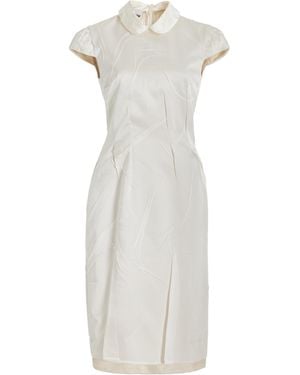 Miu Miu Crushed Silk Satin Midi Dress - White