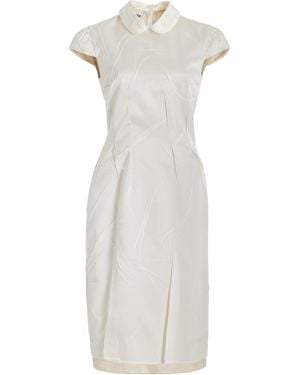 Miu Miu Crushed Silk Satin Midi Dress - White