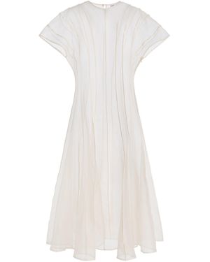 Kamperett Exclusive Anemoia Silk Organza Midi Dress - White