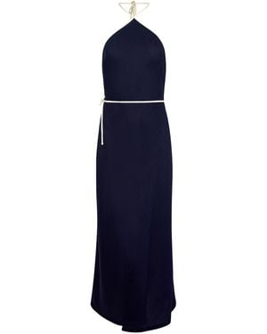 Onia Linen-Blend Wrap Dress - Blue