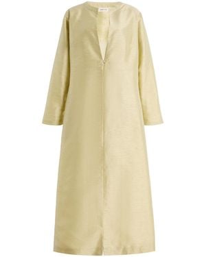 Chan Luu Dupioni Collarless Coat - Natural