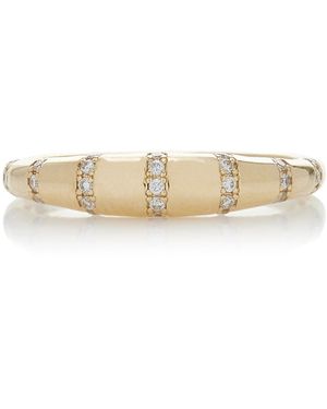 White/space Bubble Stripe 14K Diamond Ring - Metallic