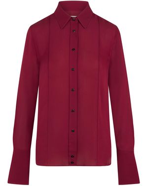 Heirlome Rose Silk Shirt - Red