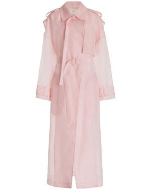 LAPOINTE Double-breasted Organza Trench Coat - Pink