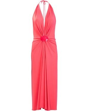 Silvia Tcherassi Veracruz Gathered Jersey Halter Midi Dress - Pink