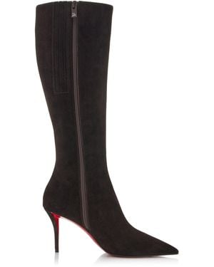 Christian Louboutin Miss Z 80Mm Veau Velours Knee Boots - Black