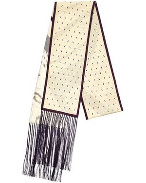 Otzio Fringed Silk-twill Double Scarf - Natural