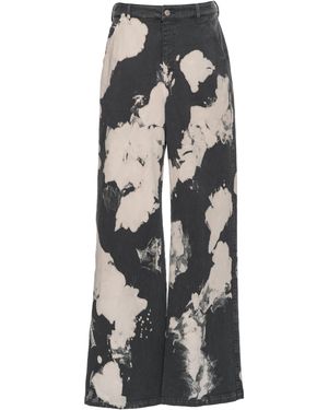 DES_PHEMMES Low-Rise Stretch-Cotton Drill Wide-Leg Pants - Black