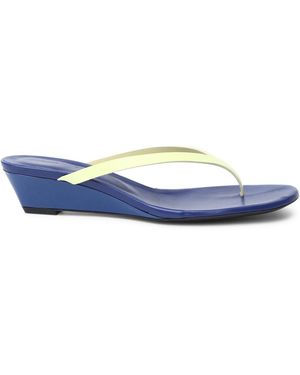 Christopher Esber Scala Leather Wedge Sandals - Blue