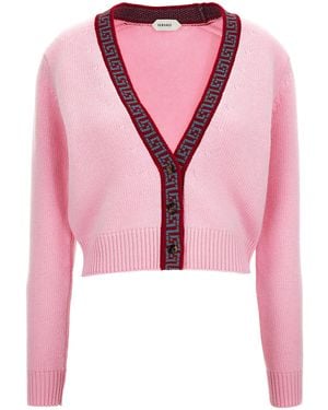Versace Greca Knit Cardigan - Pink