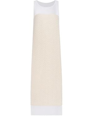 KHAITE Miriele Bouclé-Inlaid Knit Maxi Dress - White