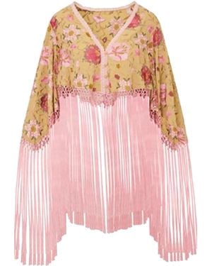 LoveShackFancy Aurelia Piano Shawl Top - Pink