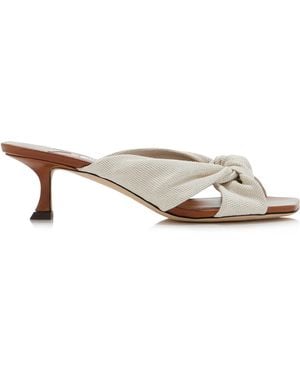Jimmy Choo Avenue Canvas Mules - Natural