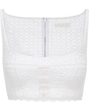 Montsand Textured Crop Top - White