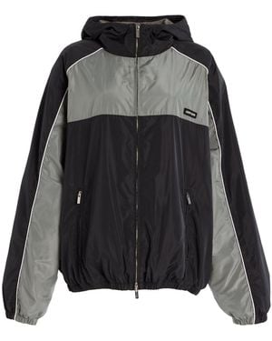 Miu Miu Logo Oversized Track Jacket - Black