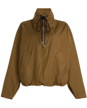 Agolde Lydia Half-Zip Nylon Jacket - Natural
