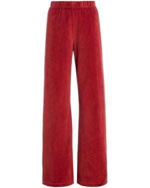 Suzie Kondi Zephyra Velour Straight-Leg Trousers - Red