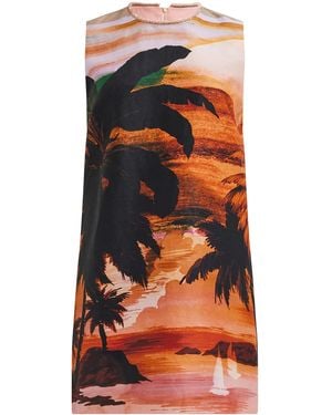 Aje. Asmarina Printed Mini Dress - Orange
