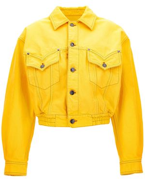 Versace Long-Sleeve Denim Jacket - Yellow