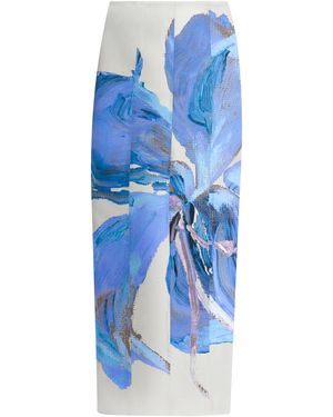 Significant Other Exclusive Rumi Floral Midi Skirt - Blue