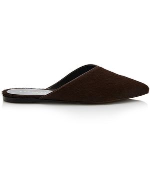Herbert Levine Home Body Pony Hair Mules - Black