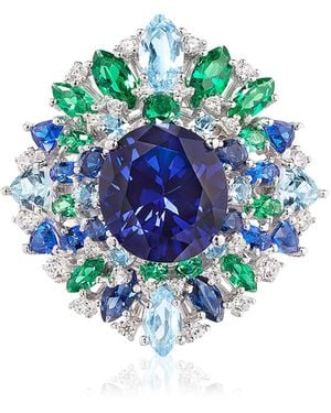 Anabela Chan Mirage 18k Gold And Rhodium Vermeil Sapphire Ring - Blue