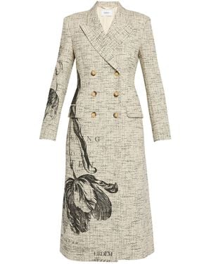 Erdem Tailored Cotton-Blend Coat - Natural